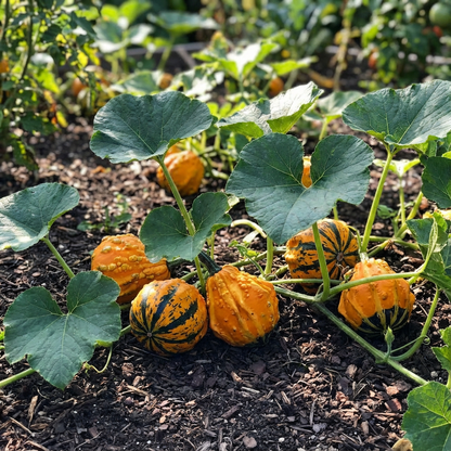 Orange Black Ornamental Gourd Seeds for Planting