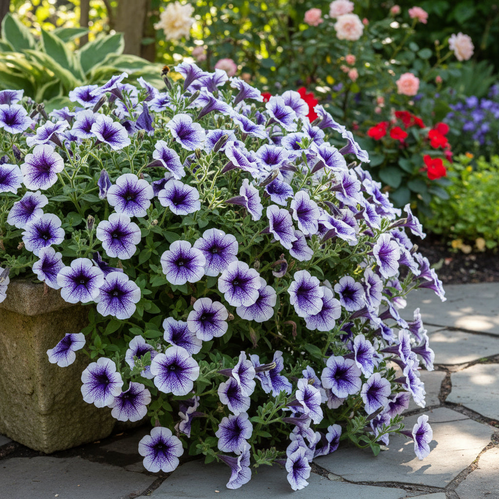 Petunia Flower Seeds for Planting - Blue & White Vibrant Displays
