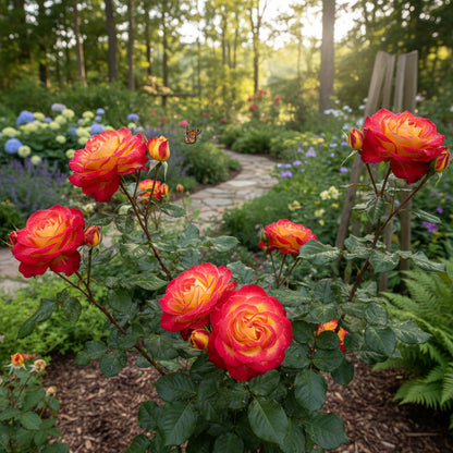 Rote und gelbe Rosenblumensamen – Lebendige Rosen zum Pflanzen in Ihrem Garten