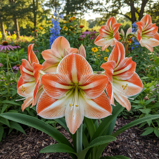 Amaryllis Barbados Flower Seeds for Planting White Orange - Cultivate the Unique White Orange Amaryllis