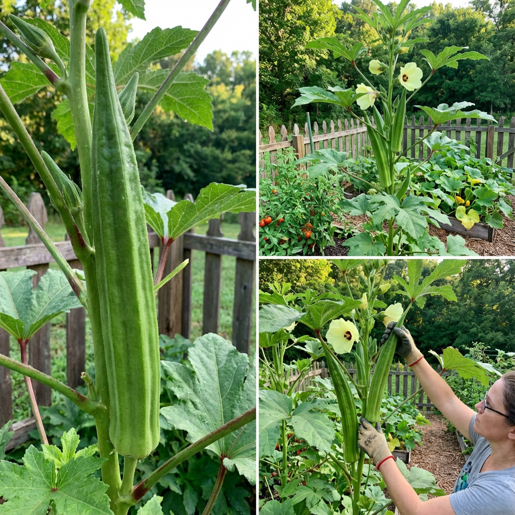 Giant Okra Seeds for Planting Abelmoschus Esculentus vegetable patch urban garden