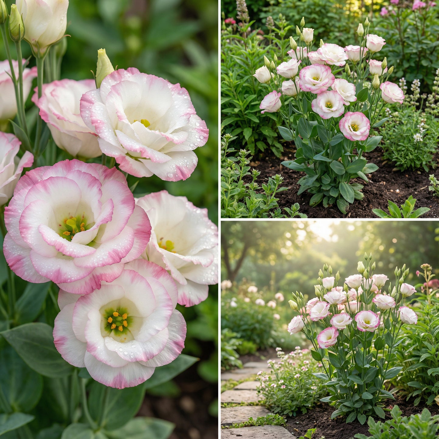 Eustoma Flower Seeds for Planting - Elegant White and Pink Blooms for Your Garden