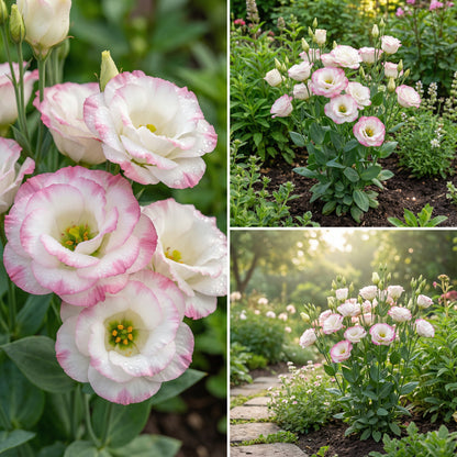 Eustoma Flower Seeds for Planting - Elegant White and Pink Blooms for Your Garden