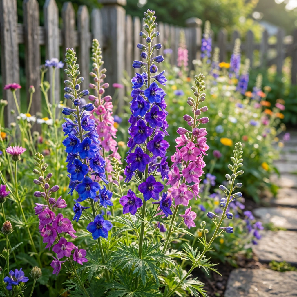 Rocket Larkspur Flower Seeds for Beautiful Garden Blooms