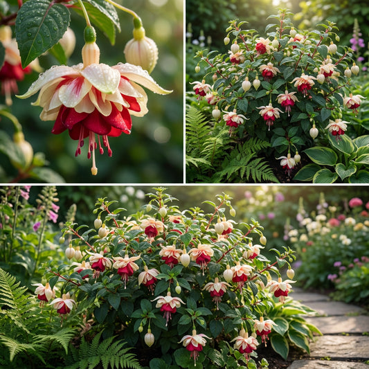 Double Petals Fuchsia Seeds for Planting | Cream Red Flower Seeds for Vibrant Gardens