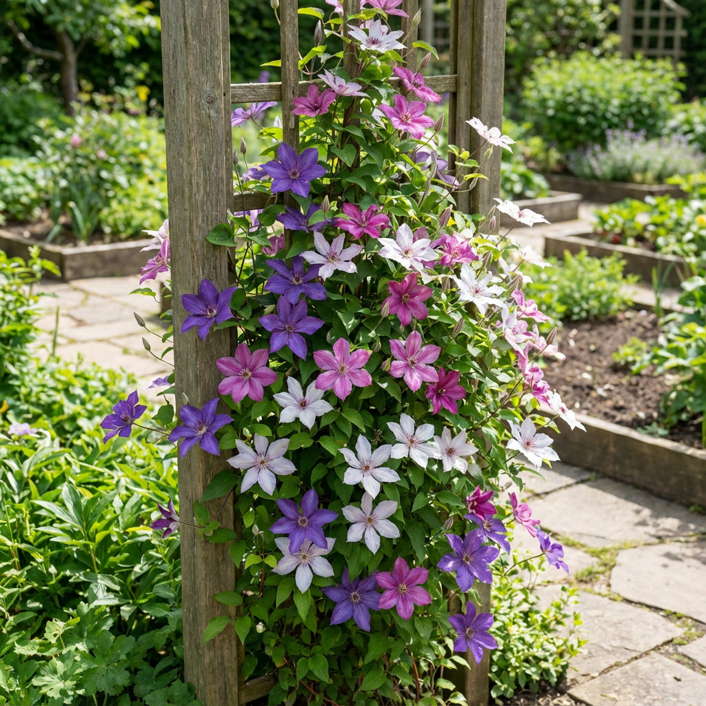 混合クレマチスの花の種を購入して植えましょう - あなたの庭の垂直美