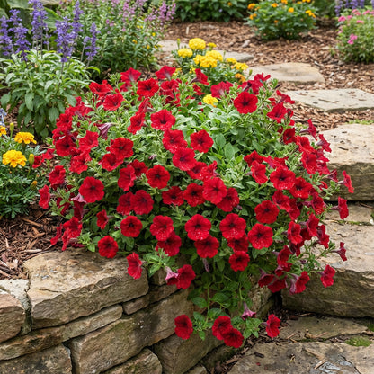 Petunia Red Easy Wave Flower Seeds for Planting - Vibrant Annual Blooms