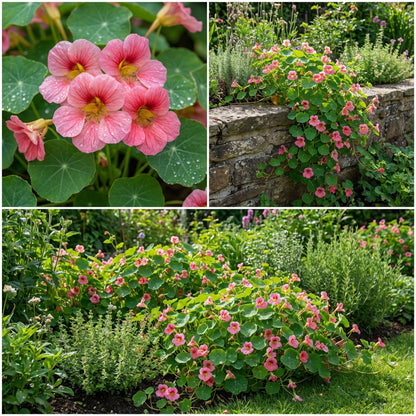 Tropaeolum Majus Pink Flower Seeds for Easy Planting
