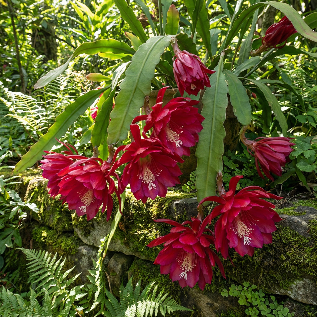 Red Epiphyllum Oxypetalum Flower Planting - Seeds for Stunning Night-Blooming Cactus in Your Garden