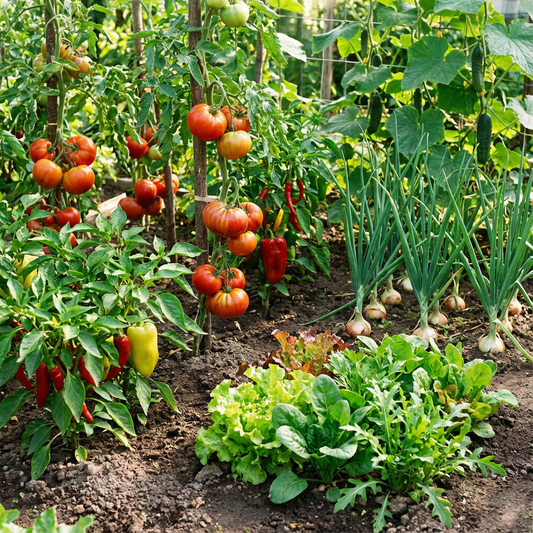 Essential Garden Vegetable Seed Pack – Tomatoes, Peppers, Onions, Cucumbers, Salad