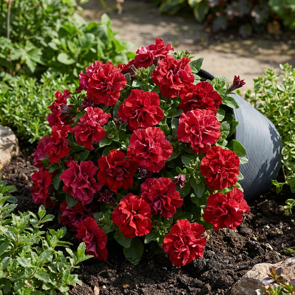 Red Double Petunia Flower Seeds for Bold Planting