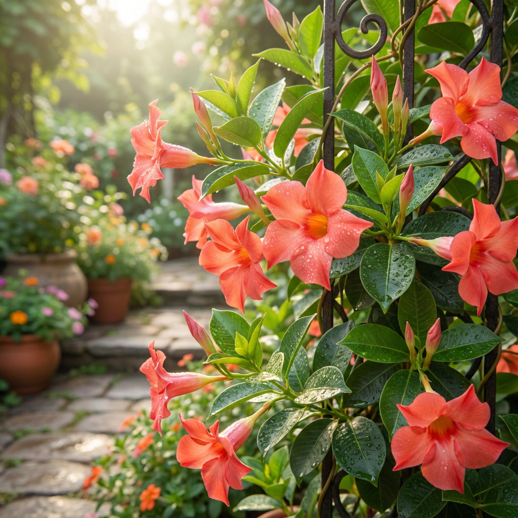 Mandevilla Orange Flower Seeds for Vibrant Garden Planting