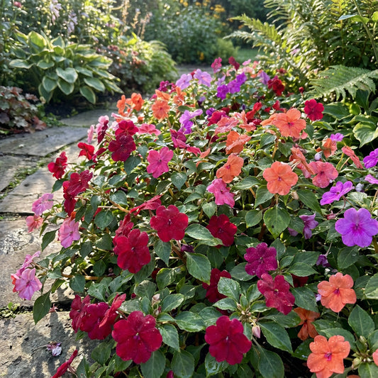Impatiens Mix Flower Seeds for Planting - Vibrant Annual Flower Seeds for Shaded Gardens