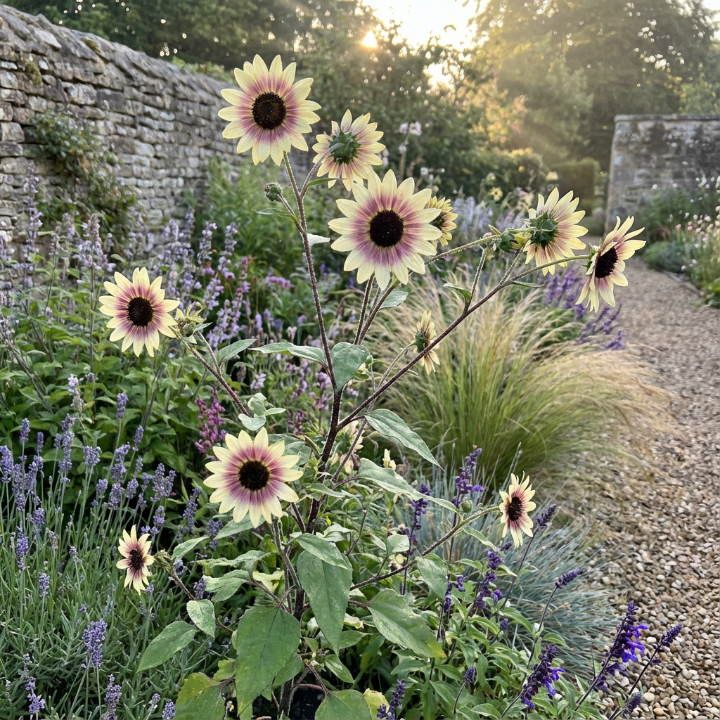Sunflower Cream Violet Flowering Seeds For Planting and Gardening