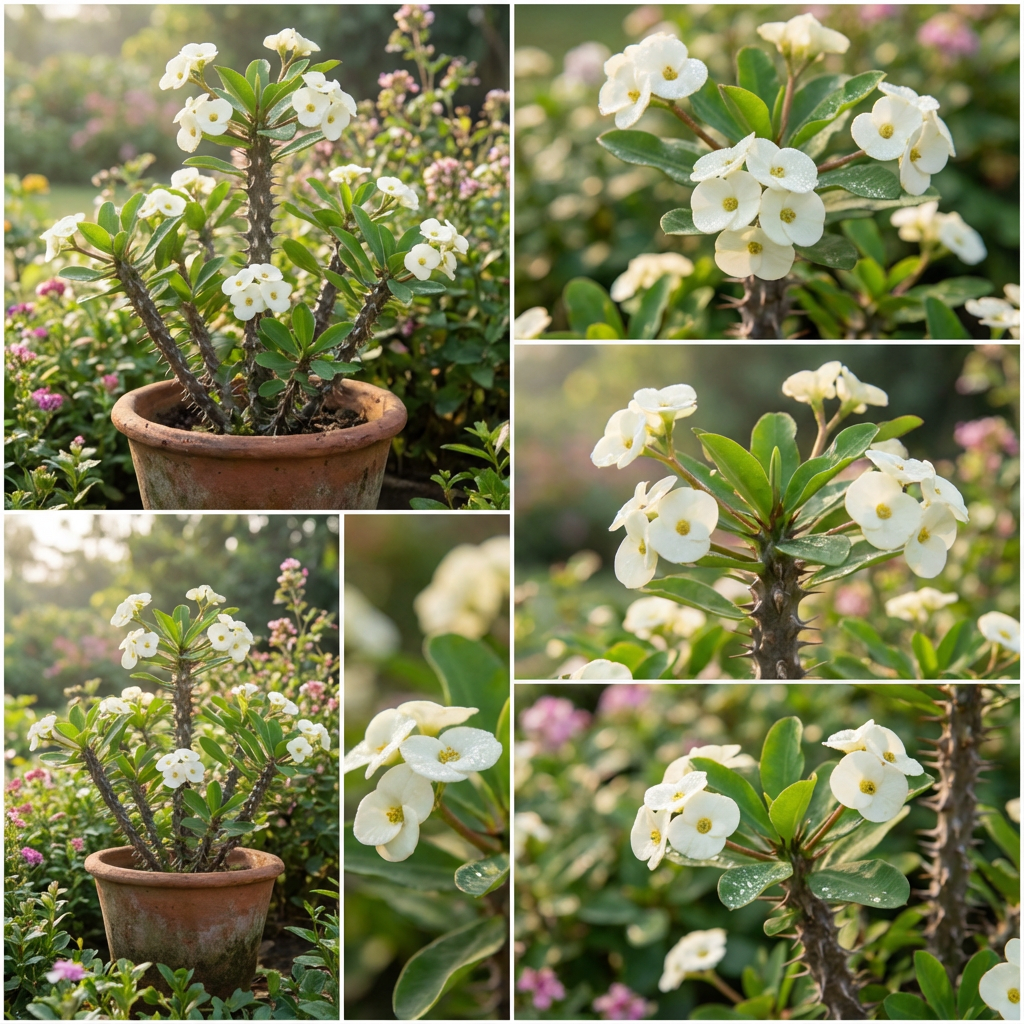 Euphorbia Milii Thorn Flower Seeds - White Mix for Easy Planting