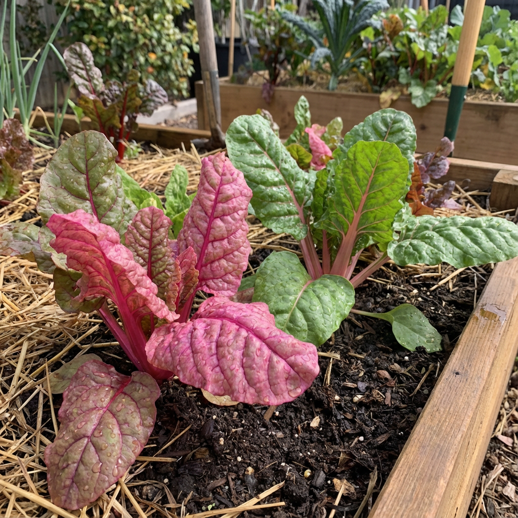Pink Green Swiss Chard Vegetable Seeds for Garden Planting