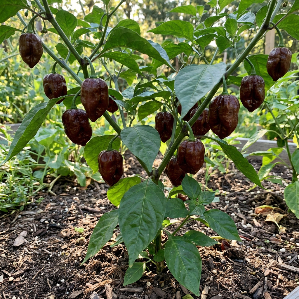 Chocolate Habanero Pepper Seeds for Home Gardening