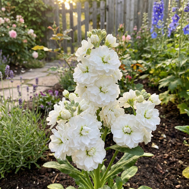 White Matthiola Flower Seeds - Fragrant Blooms for Planting