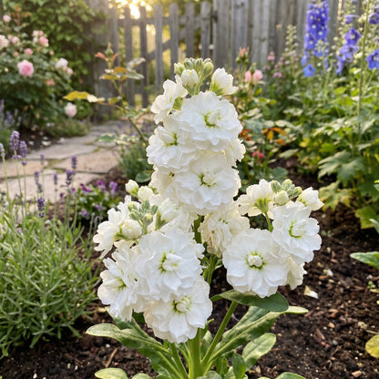 White Matthiola Flower Seeds - Fragrant Blooms for Planting