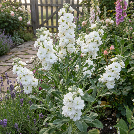 White Matthiola Flower Seeds - Fragrant Blooms for Planting