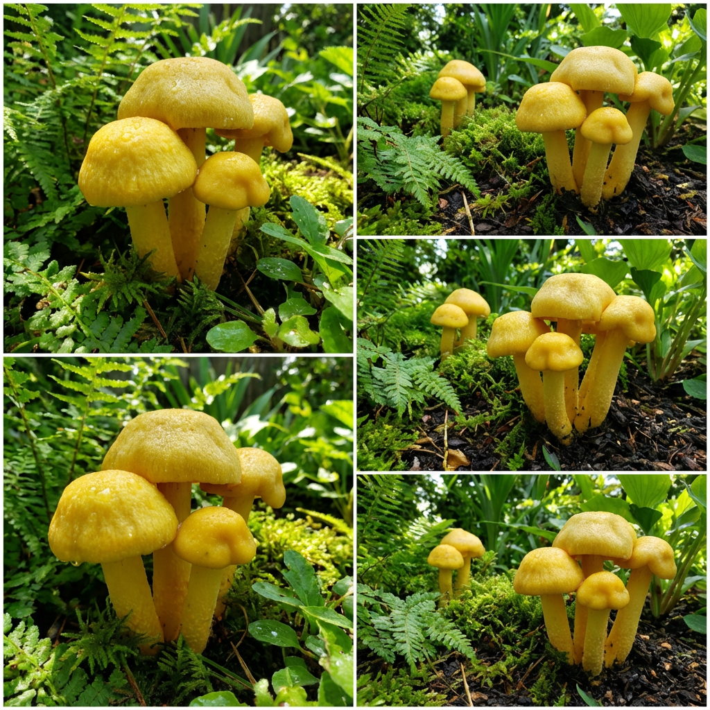 Yellow Mushrooms Planting Seeds