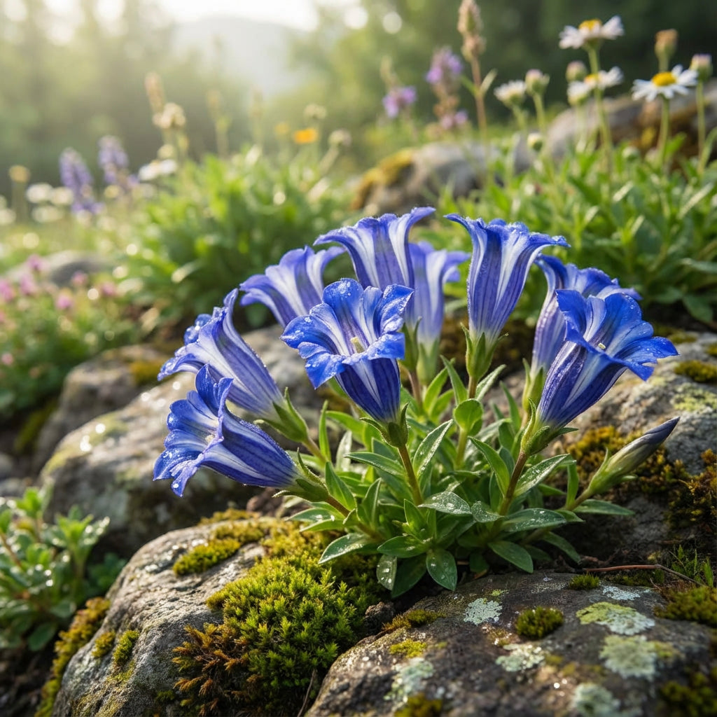 Blue-White Gentian Seeds for Easy Planting