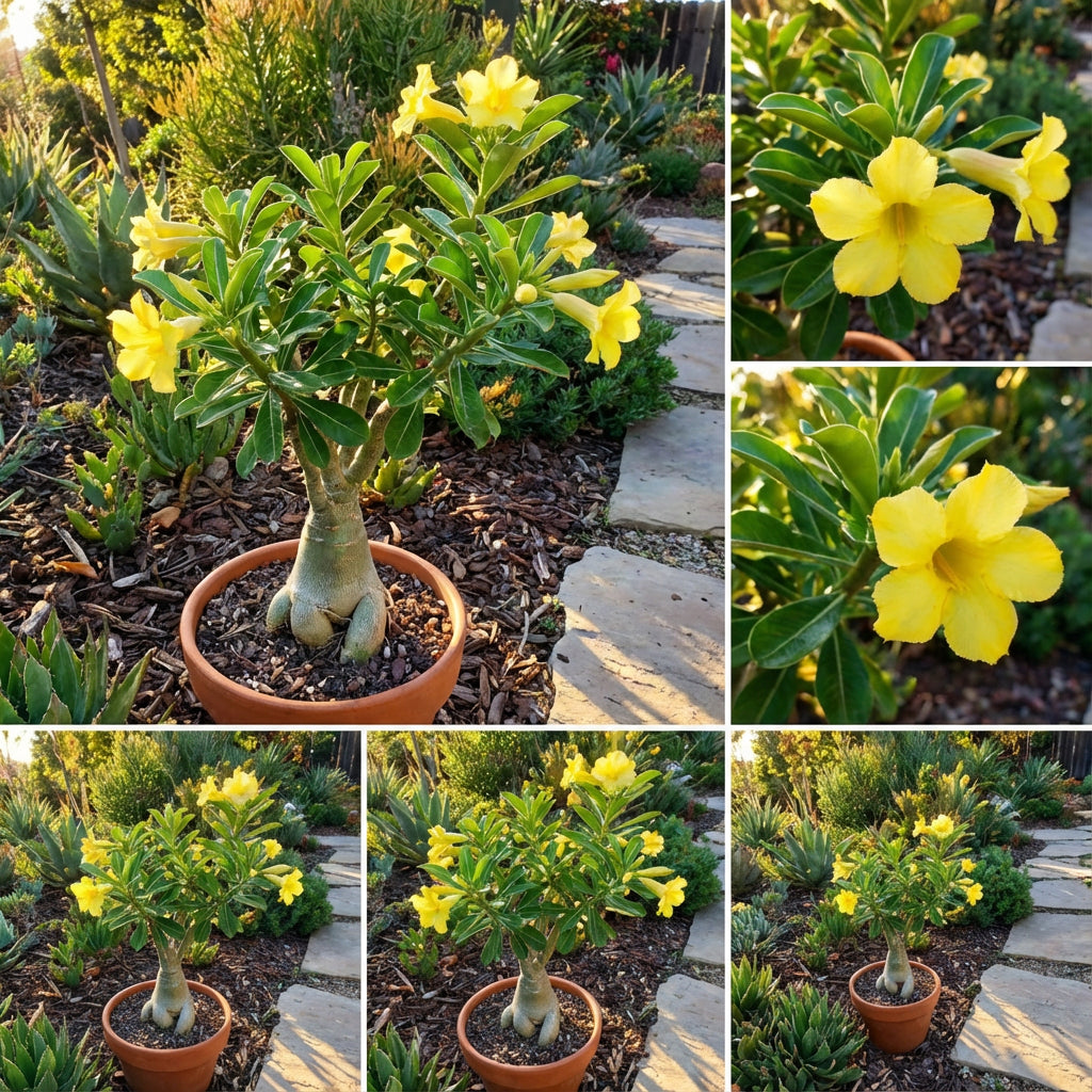 Yellow Adenium Obesum Flower Seeds for Planting