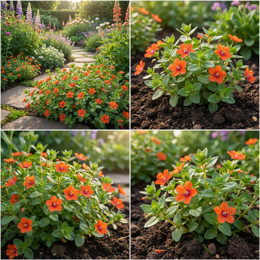 Orange Pimpernel Scarlet Flower Seeds for Planting  Bright Annual Blooms