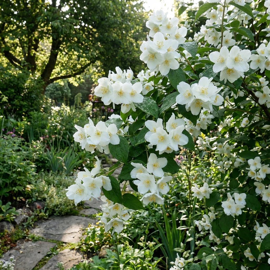 White Philadelphus Flower Planting  Seeds for Fragrant Garden Blooms