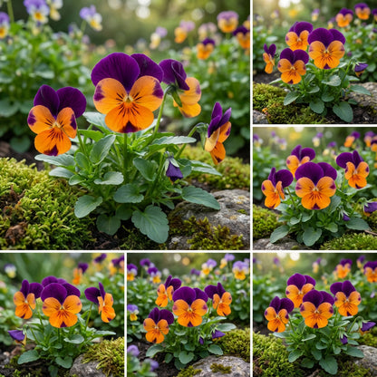 Vibrant Orange Violet Pansy Seeds for Planting