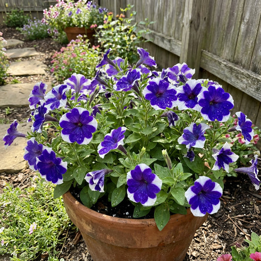 Blue White Petunia Flower Planting Seeds
