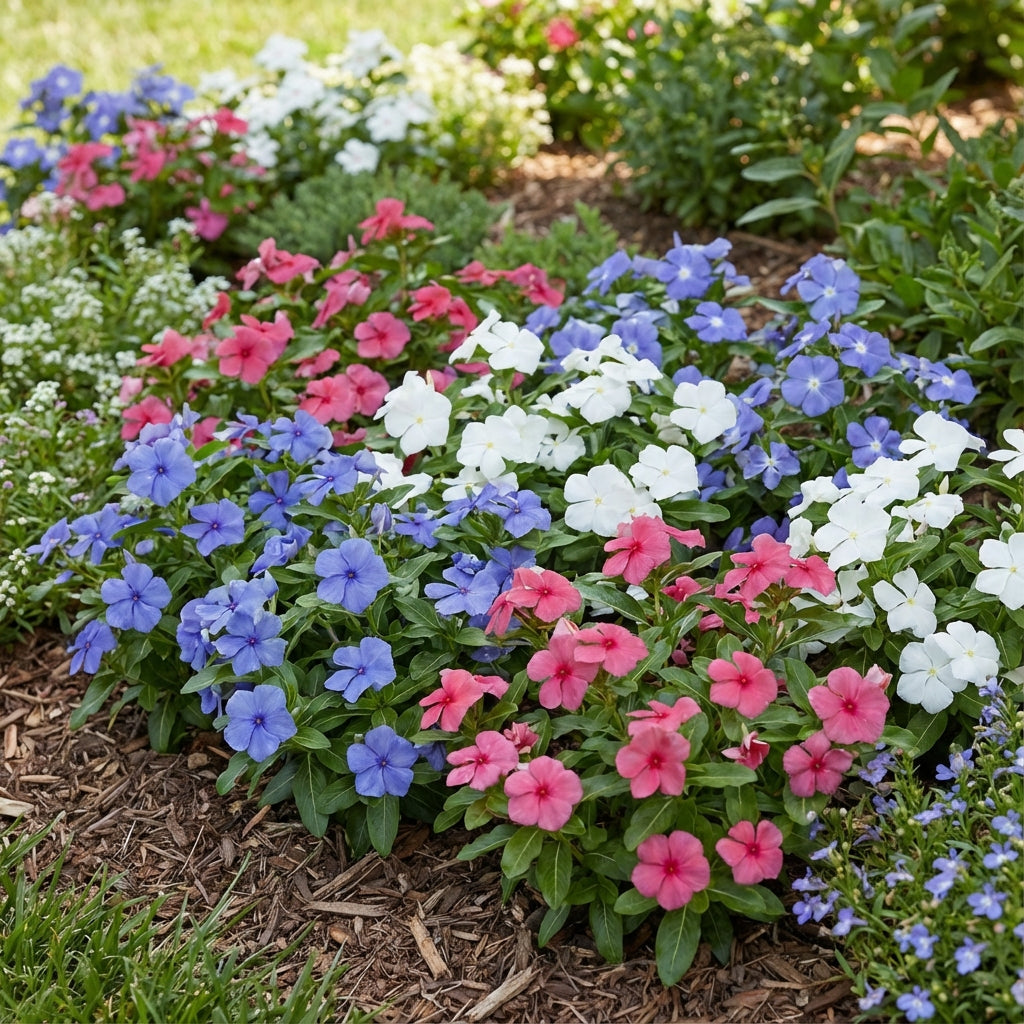 Periwinkle Vinca Mix Seeds for Colorful Garden Planting