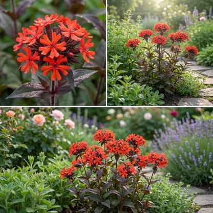 orange plant with red seeds Buy Red Orange Lychnis Arkwrightii Flower Planting Seeds for Stunning Blooms in Your Garden – Pure Asia Seeds