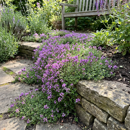 Purple Creeping Thyme (Thymus serpyllum) Flower Seeds – Heirloom Low-Growing Fragrant Ground Cover for Garden Planting