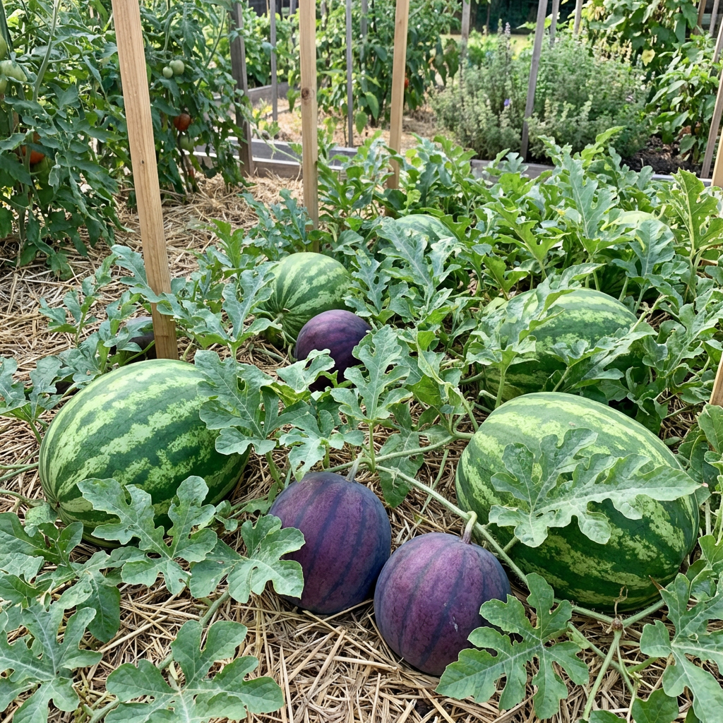 Green Purple Watermelon Fruit Seeds for Planting – Heirloom Garden Variety with Vibrant Flesh