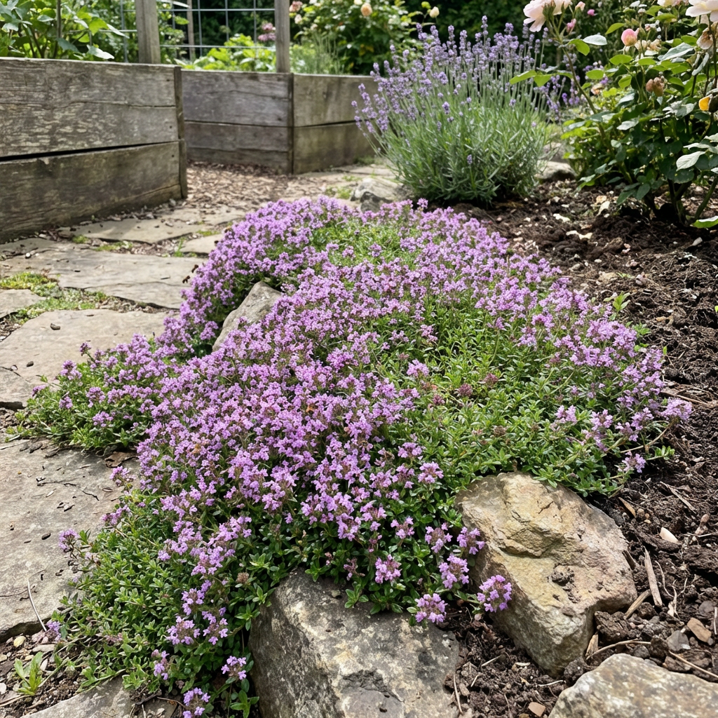 Purple Creeping Thyme (Thymus serpyllum) Flower Seeds – Heirloom Low-Growing Fragrant Ground Cover for Garden Planting