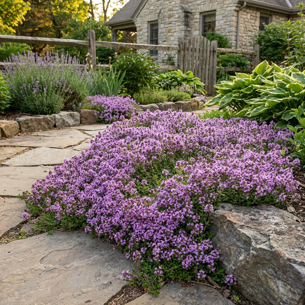 creeping thyme ground cover flower seed mat Purple Creeping Thyme Flower Seeds for Planting – Heirloom Fragrant Gr – Pure Asia Seeds