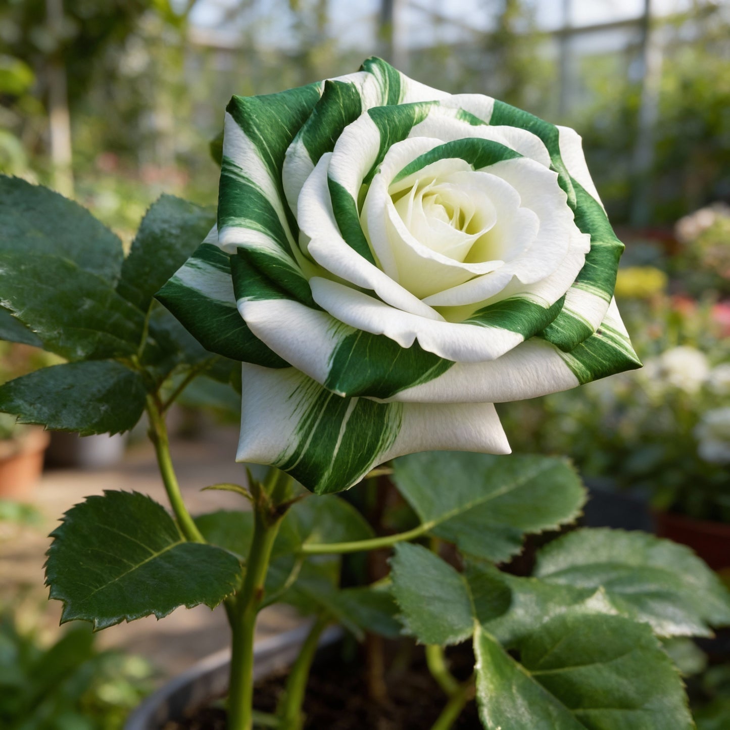 Green Rose Flower Seeds with Red Edge - Unique Garden Planting, Easy-to-Grow Perennial