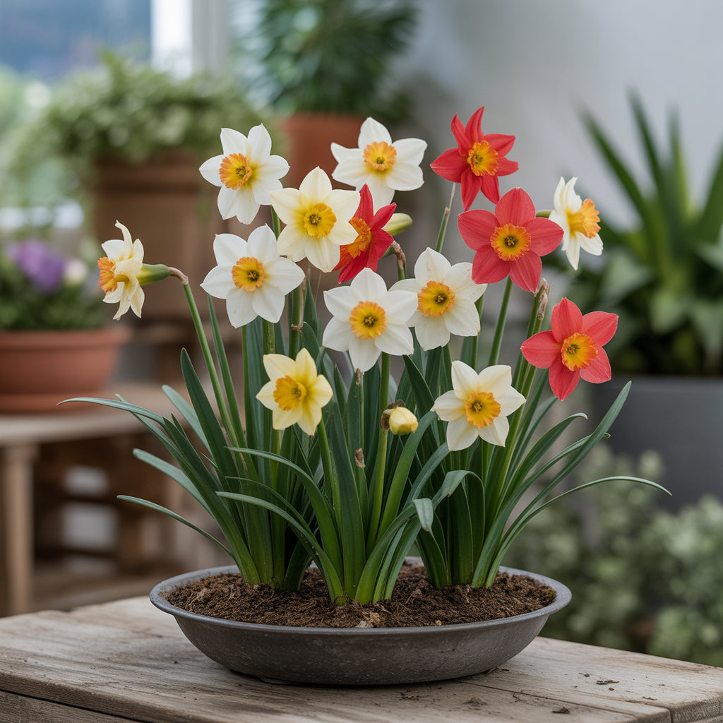Narcissus White Red Seeds for Planting - Elegant Flower Blooms