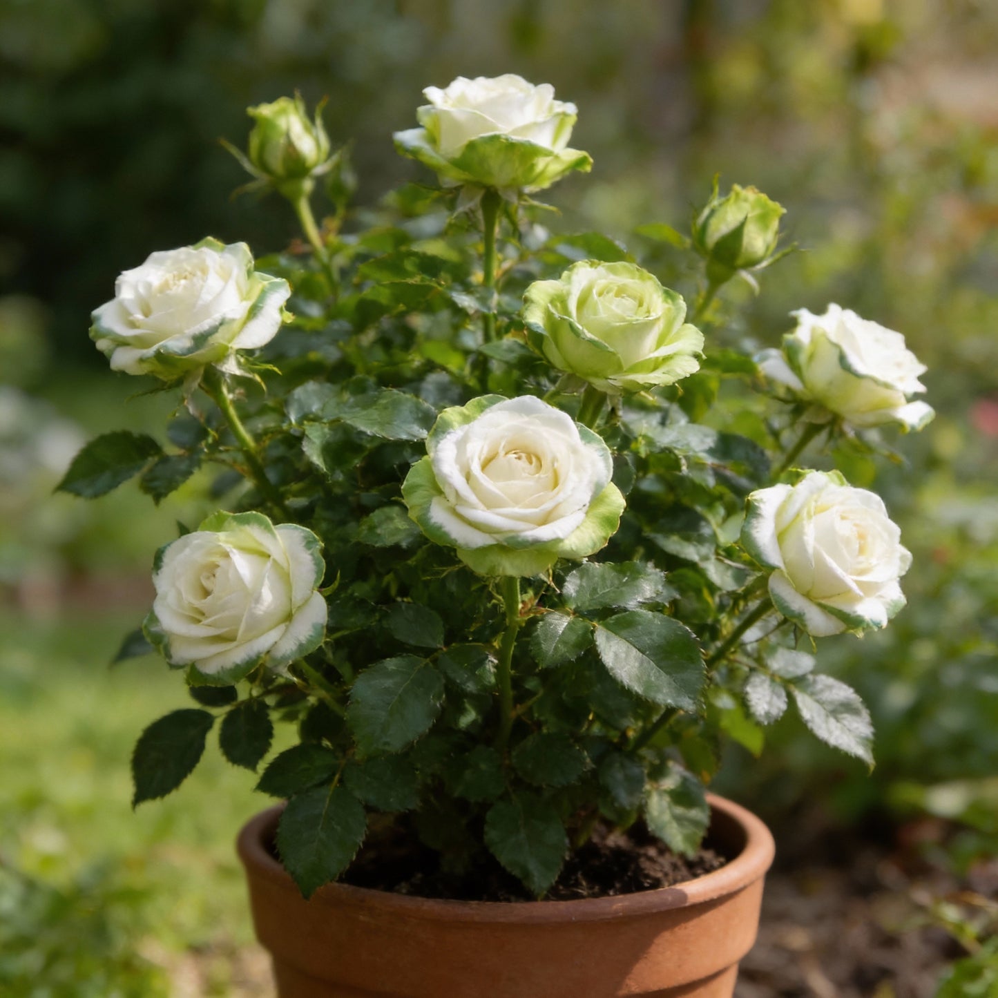 Green Rose Flower Seeds with Red Edge - Unique Garden Planting, Easy-to-Grow Perennial