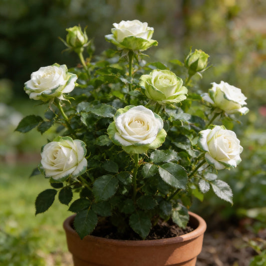 Green Rose Flower Seeds with Red Edge - Unique Garden Planting, Easy-to-Grow Perennial