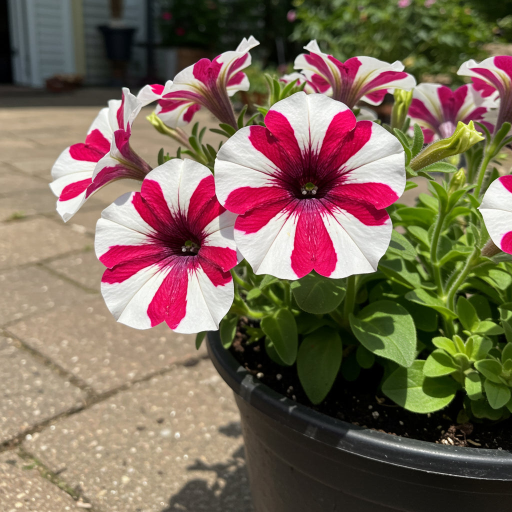 White Maroon Petunia Seeds for Planting - Vibrant Garden Blooms
