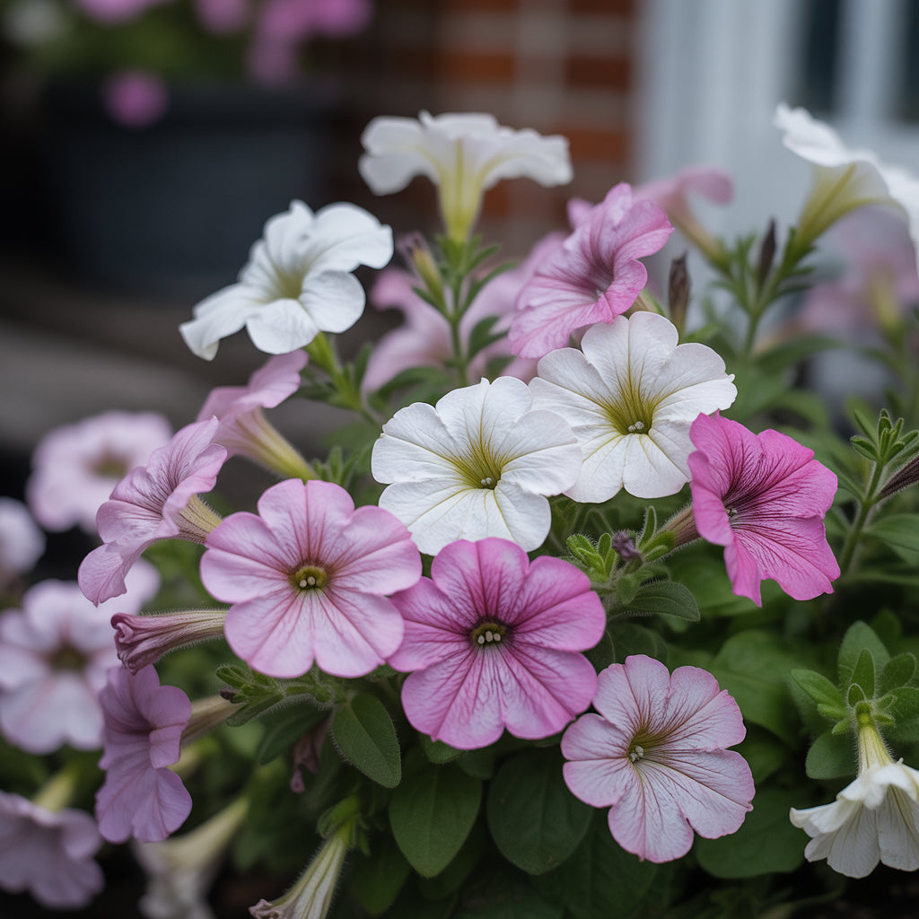 Elegant Petunia Flower Seeds for Planting: Pink & White for Vibrant Gardens