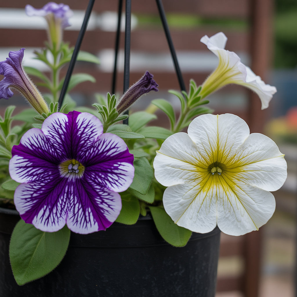 Unique Hanging Petunia Flower Seeds for Planting: Striking Blue and Yellow Blooms
