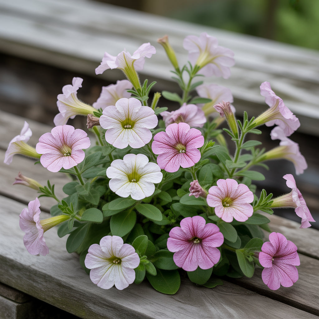 ペチュニア ピンクホワイトの種を購入して植えましょう 鮮やかな庭の