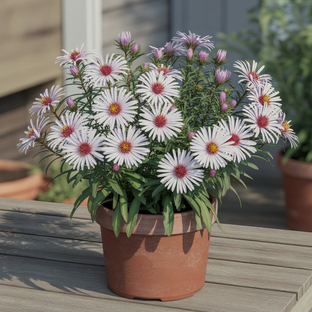 White Maroon Aster Flower Seeds for Planting