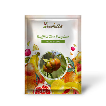 Ruffled Red Eggplant 'Pumpkin on a Stick' (Solanum melongena) Seeds – Edible & Ornamental